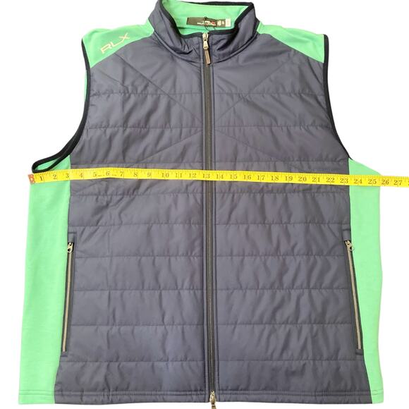 RLX Ralph Lauren Performance Hybrid Golf Vest Full Zip Navy/Green Size XXL NWT - Picture 6 of 16